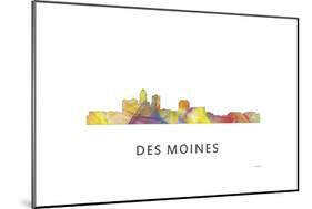 Des Moines Iowa Skyline-Marlene Watson-Mounted Giclee Print