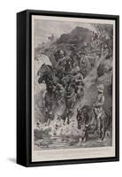 Descending a Spruit, a Rough Road for the Guns-John Charlton-Framed Stretched Canvas