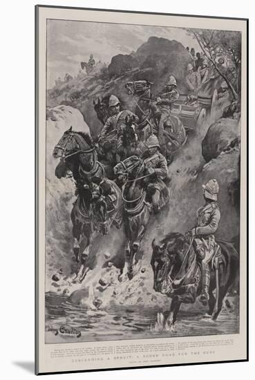 Descending a Spruit, a Rough Road for the Guns-John Charlton-Mounted Giclee Print