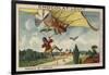 Descending from an Airship by Parachute in the Year 2000-null-Framed Giclee Print