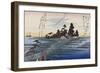 Descending Geese at Haneda-Ando Hiroshige-Framed Giclee Print