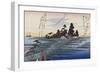 Descending Geese at Haneda-Ando Hiroshige-Framed Giclee Print