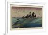 Descending Geese at Haneda-Ando Hiroshige-Framed Art Print