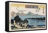 Descending Geese, Miho', from the Series 'Eight Views of Famous Places'-Ando Hiroshige-Framed Stretched Canvas