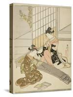 Descending Geese of the Koto Bridges (Kotoji No Rakugan), C.1766-Suzuki Harunobu-Stretched Canvas