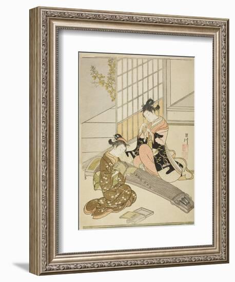 Descending Geese of the Koto Bridges (Kotoji No Rakugan), C.1766-Suzuki Harunobu-Framed Giclee Print