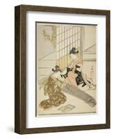 Descending Geese of the Koto Bridges (Kotoji No Rakugan), C.1766-Suzuki Harunobu-Framed Giclee Print