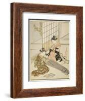 Descending Geese of the Koto Bridges (Kotoji No Rakugan), C.1766-Suzuki Harunobu-Framed Giclee Print