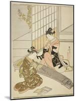 Descending Geese of the Koto Bridges (Kotoji No Rakugan), C.1766-Suzuki Harunobu-Mounted Giclee Print