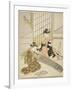 Descending Geese of the Koto Bridges (Kotoji No Rakugan), C.1766-Suzuki Harunobu-Framed Giclee Print