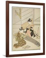 Descending Geese of the Koto Bridges (Kotoji No Rakugan), C.1766-Suzuki Harunobu-Framed Giclee Print