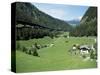 Descending the Brenner Pass in May, with Autobahn on Left and Old Road to Right, Austria-Richard Ashworth-Stretched Canvas