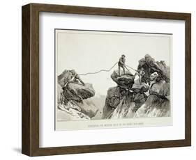 Descending the Western Arete, Pointe Des Ecrins, The Ascent of the Matterhorn Engraved Whymper-James Mahoney-Framed Giclee Print