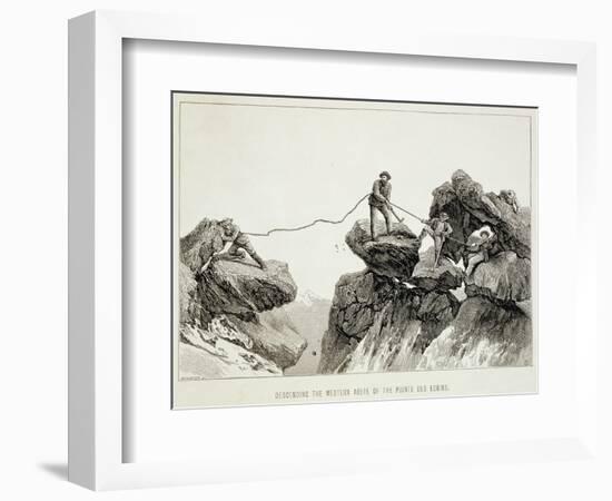 Descending the Western Arete, Pointe Des Ecrins, The Ascent of the Matterhorn Engraved Whymper-James Mahoney-Framed Giclee Print