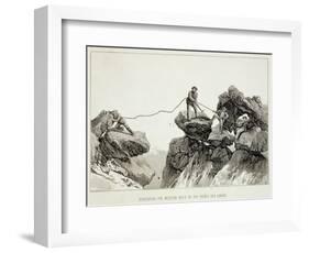 Descending the Western Arete, Pointe Des Ecrins, The Ascent of the Matterhorn Engraved Whymper-James Mahoney-Framed Giclee Print