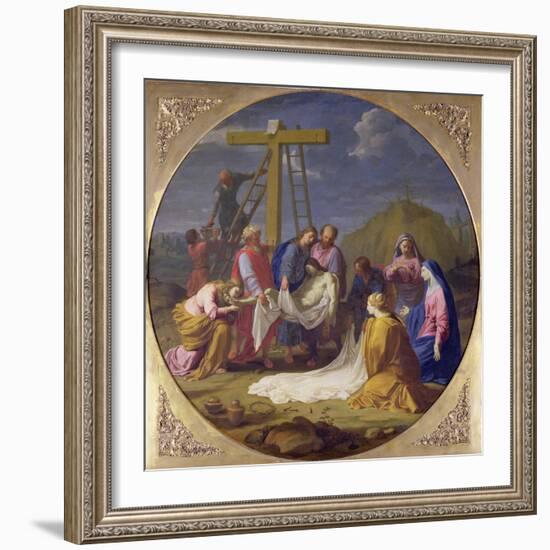 Descent from the Cross, C.1651-Eustache Le Sueur-Framed Giclee Print