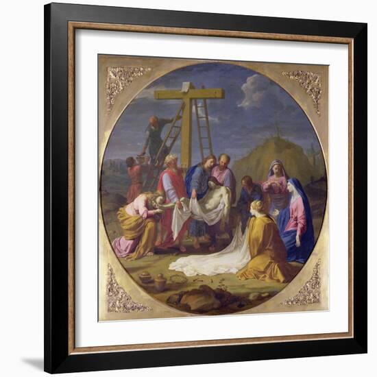 Descent from the Cross, C.1651-Eustache Le Sueur-Framed Giclee Print