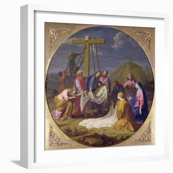 Descent from the Cross, C.1651-Eustache Le Sueur-Framed Giclee Print