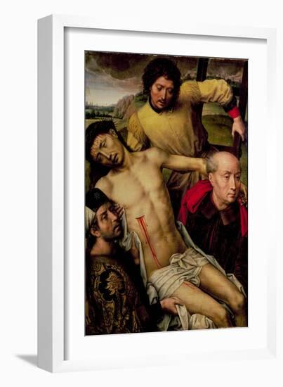 Descent from the Cross, Left Hand Panel from the Deposition Diptych, c.1492-94-Hans Memling-Framed Giclee Print