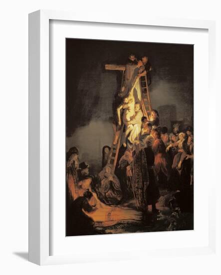 Descent from the Cross-Rembrandt van Rijn-Framed Art Print