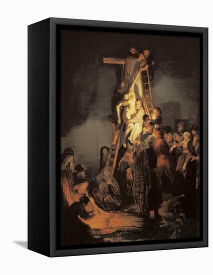 Descent from the Cross-Rembrandt van Rijn-Framed Stretched Canvas