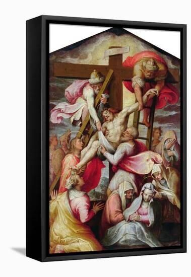 Descent from the Cross-Taddeo Zuccaro-Framed Stretched Canvas