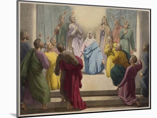 Descent of Holy Spirit, Illustration from a Catechism 'L'Histoire Sainte', Late 19th Century-null-Mounted Giclee Print