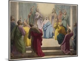 Descent of Holy Spirit, Illustration from a Catechism 'L'Histoire Sainte', Late 19th Century-null-Mounted Giclee Print