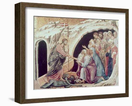 Descent to Hell (Panel from the Maesta)-Duccio di Buoninsegna-Framed Giclee Print