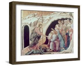 Descent to Hell (Panel from the Maesta)-Duccio di Buoninsegna-Framed Giclee Print