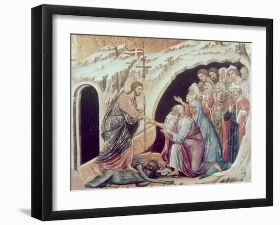 Descent to Hell (Panel from the Maesta)-Duccio di Buoninsegna-Framed Giclee Print