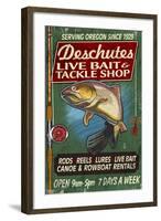 Deschutes, Oregon - Tackle Shop-Lantern Press-Framed Art Print