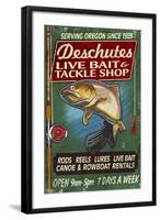 Deschutes, Oregon - Tackle Shop-Lantern Press-Framed Art Print