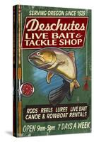 Deschutes, Oregon - Tackle Shop-Lantern Press-Stretched Canvas