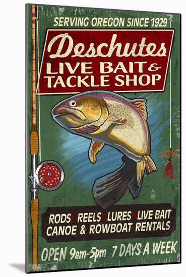 Deschutes, Oregon - Tackle Shop-Lantern Press-Mounted Art Print