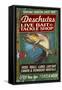 Deschutes, Oregon - Tackle Shop-Lantern Press-Framed Stretched Canvas