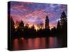 Deschutes River at sunrise, Bend, Oregon, USA-Charles Gurche-Stretched Canvas