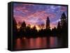 Deschutes River at sunrise, Bend, Oregon, USA-Charles Gurche-Framed Stretched Canvas