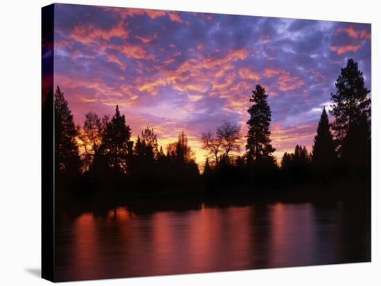 Deschutes River at sunrise, Bend, Oregon, USA-Charles Gurche-Stretched Canvas