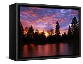 Deschutes River at sunrise, Bend, Oregon, USA-Charles Gurche-Framed Stretched Canvas