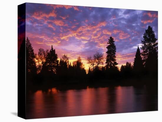 Deschutes River at sunrise, Bend, Oregon, USA-Charles Gurche-Stretched Canvas