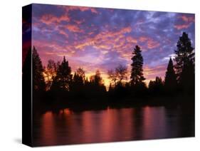 Deschutes River at sunrise, Bend, Oregon, USA-Charles Gurche-Stretched Canvas