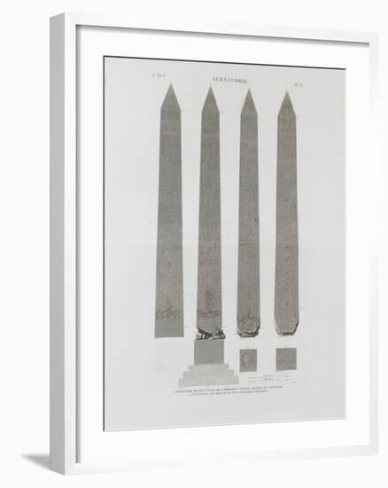 Description de l'Egypte, vol.V, planche 33: Alexandrie, Obélisques-null-Framed Giclee Print