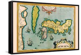 Description of the Japanese Islands-Abraham Ortelius-Framed Stretched Canvas