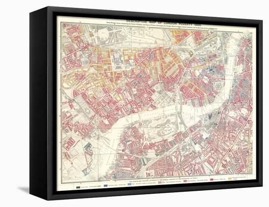 Descriptive Map of London Poverty, 1889-null-Framed Stretched Canvas