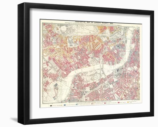 Descriptive Map of London Poverty, 1889-null-Framed Premium Giclee Print