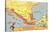 Descriptive Map of Mexico-null-Stretched Canvas