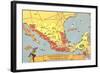 Descriptive Map of Mexico-null-Framed Art Print