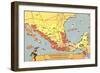 Descriptive Map of Mexico-null-Framed Art Print