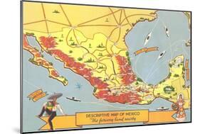 Descriptive Map of Mexico-null-Mounted Art Print